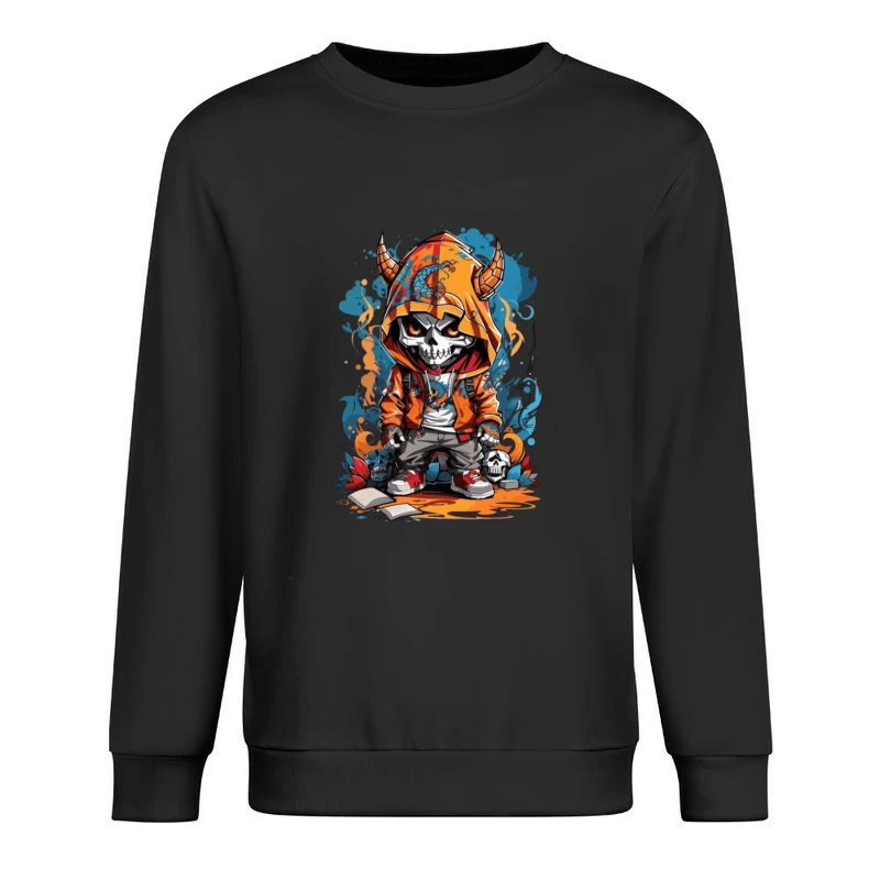 Urban Skull Cartoon Art Male Pullover Sweatshirt
