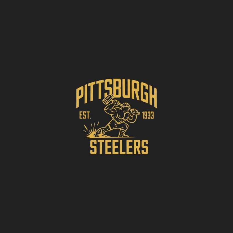 Vintage Pittsburgh Steelers NFL Team Logo Established 1933 Bucket Hat