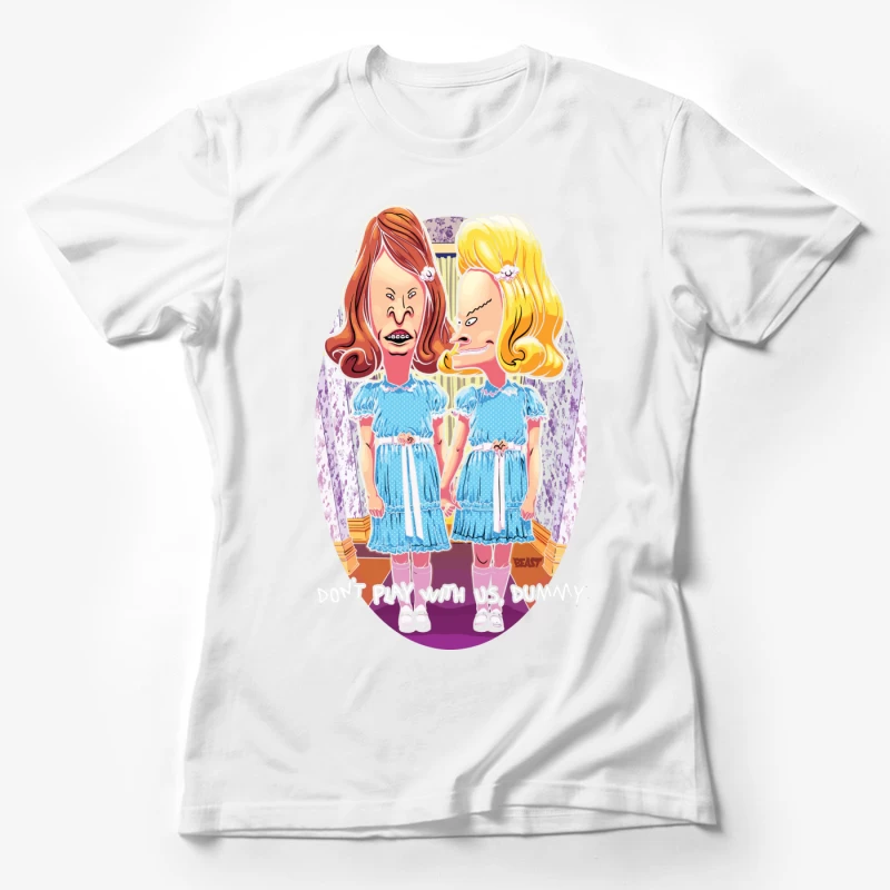 Humorous Cartoon Parody of Horror Characters Female T-Shirt