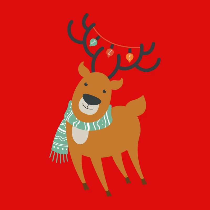 Renne de Noël avec guirlande et écharpe Homme Débardeur