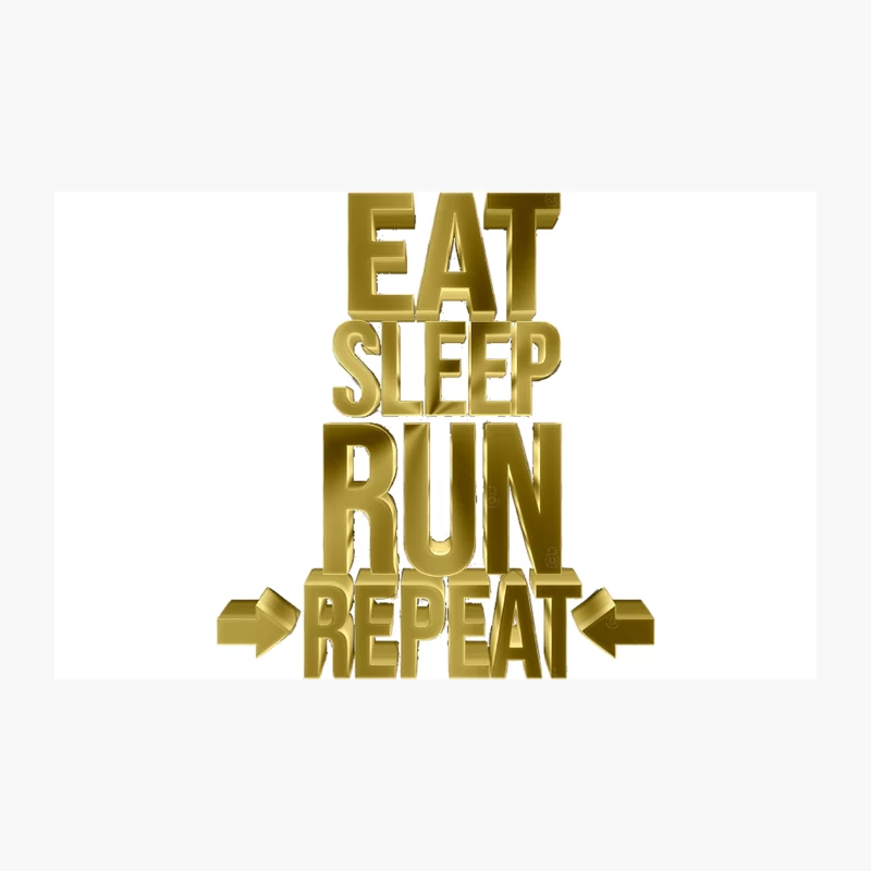 Eat Sleep Run Repeat - Golden Winner Typography Travel Mug