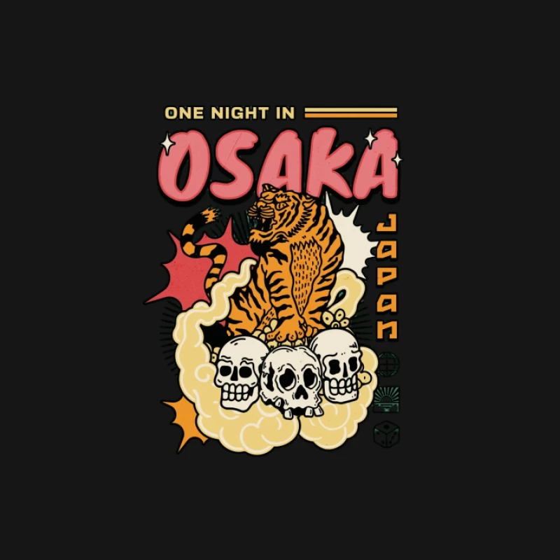 Tiger in Osaka Nacht Herren Langarm T-Shirt