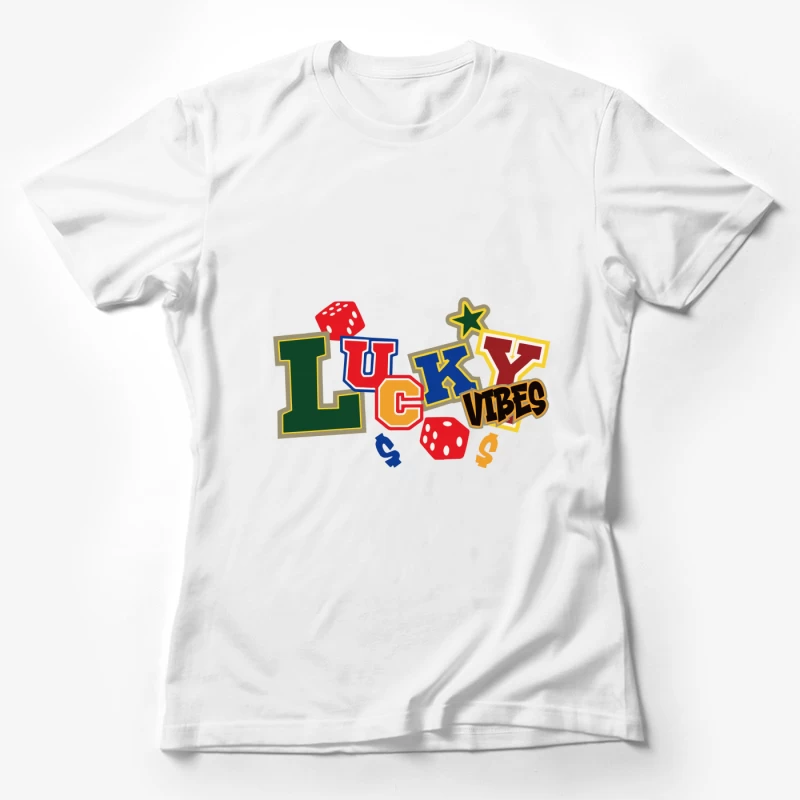 Glückliche Vibes Design mit Würfeln Damen T-Shirt