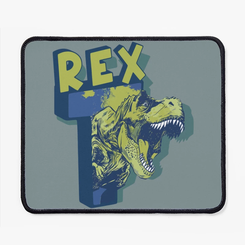 Bold Vintage T-Rex Graphic – Striking Dinosaur Design Mouse Pad