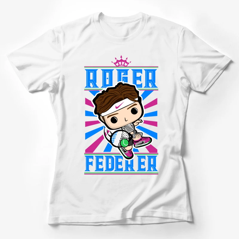 Roger Federer Cartoon Character Female T-Shirt