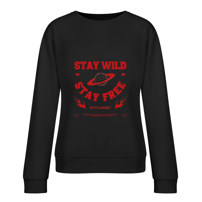 Bleib wild, bleib frei Design Damen Pullover Sweatshirt