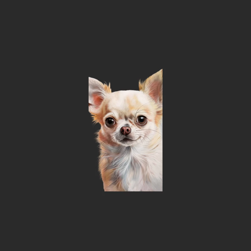 Adorable White Chihuahua with Big Eyes Baseball Cap