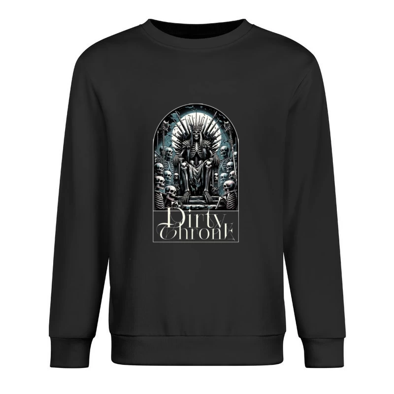 Gothic Skeleton King on Skull Throne Male Pullover Sweatshirt