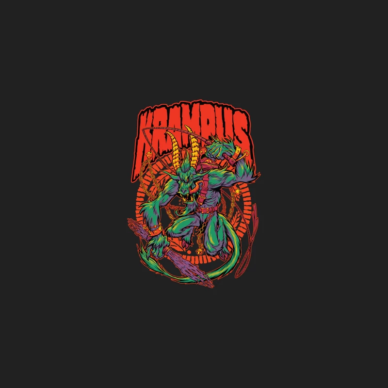 Krampus Holiday Mythology Illustration Bucket Hat