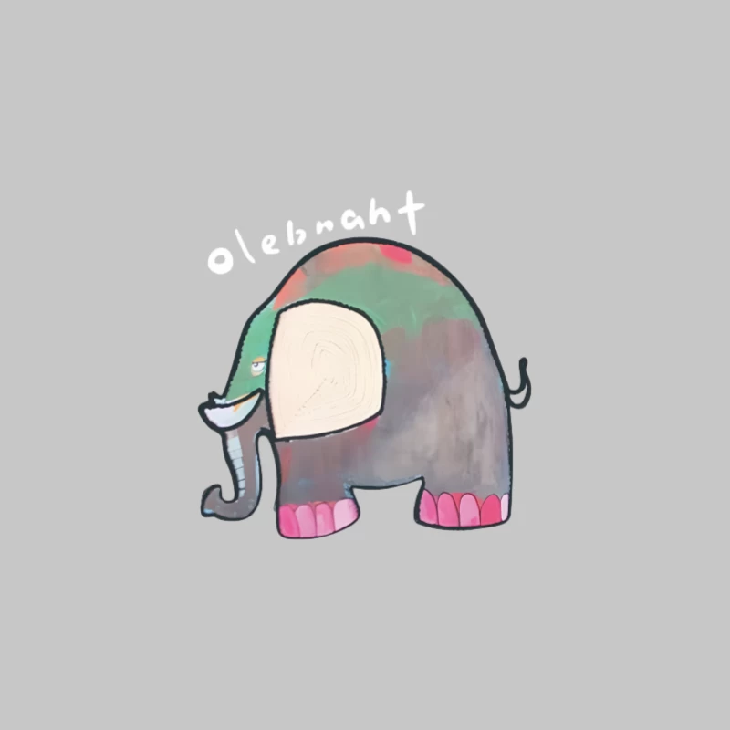 Éléphant de dessin animé coloré Homme Manches Longues T-Shirt