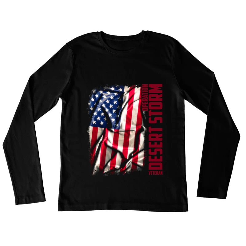 Drapeau Américain Déchiré - Opération Desert Storm Femme Manches Longues T-Shirt