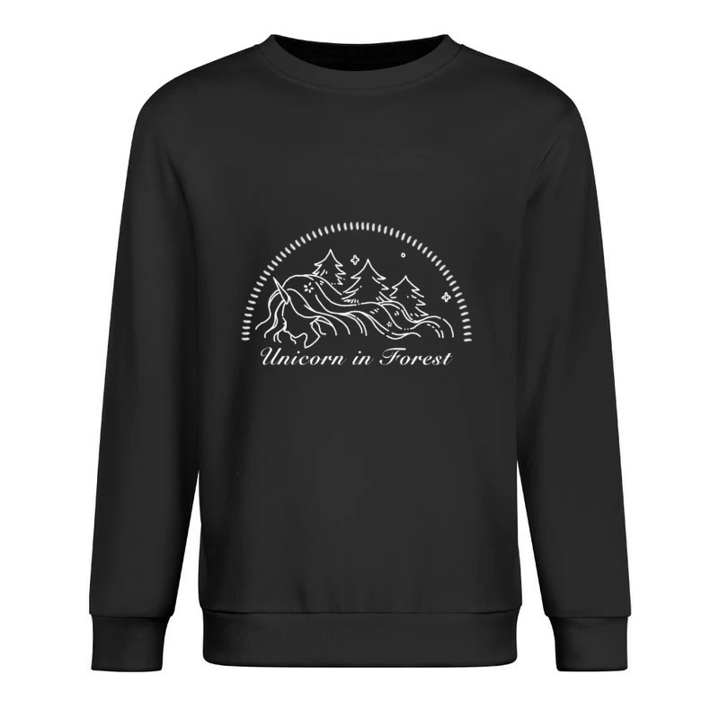 Einhorn im Wald Nachtzauber Herren Pullover Sweatshirt