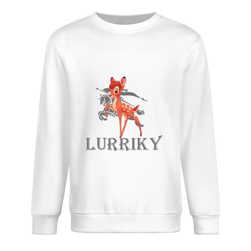 Niedliches Rehkitz-Motiv Herren Pullover Sweatshirt
