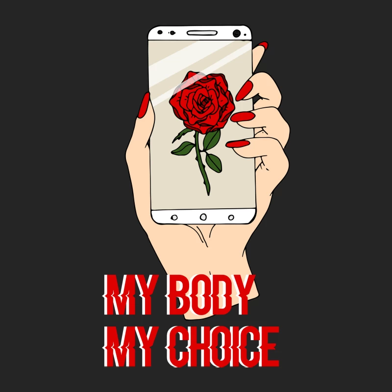 Illustration féministe avec rose et téléphone Homme Sweat-shirt à enfiler