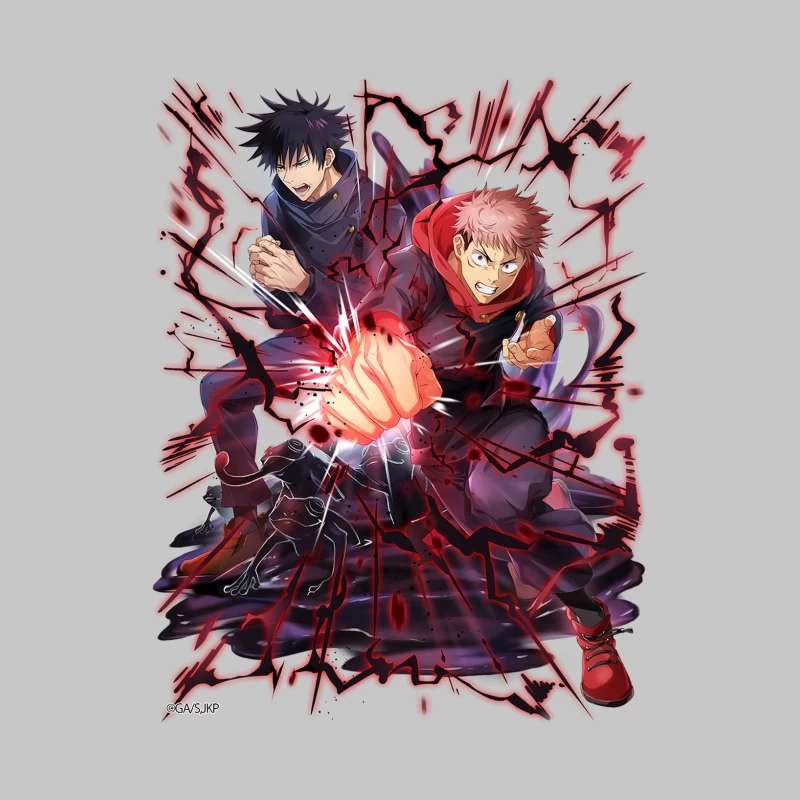 Energische Anime-Kämpfer mit roter Aura Herren Langarm T-Shirt