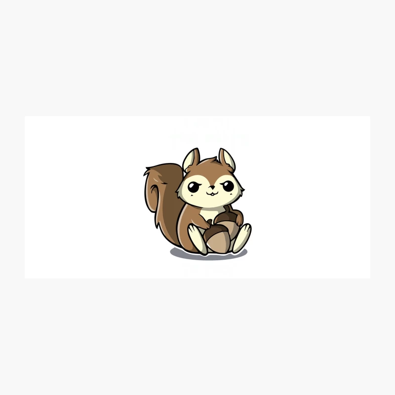 Adorable Chibi Squirrel Holding Acorn Coffee Mug