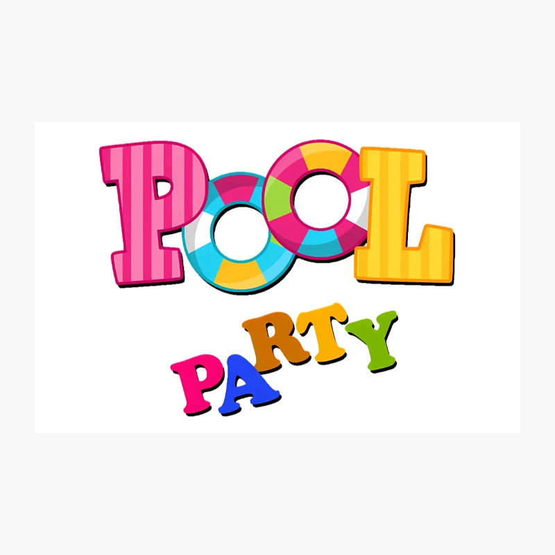 Colorful Pool Party Text for Summer Fun Travel Mug