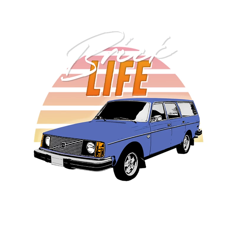 Brick Life  Volvo 240245 Wagon Design Tapestry