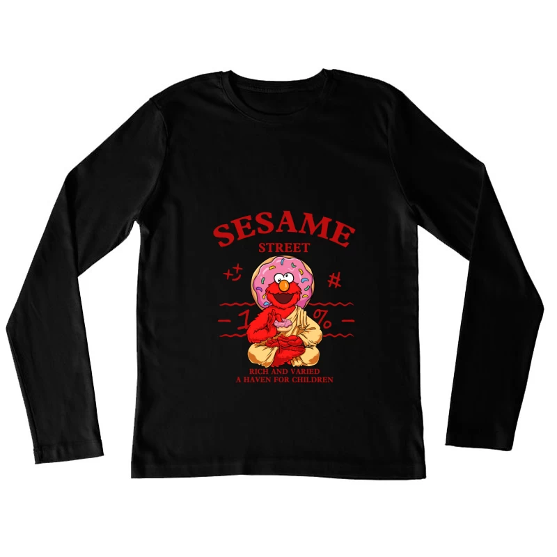 Elmo mit Donut-Mönch-Stil auf der Sesamstraße Damen Langarm T-Shirt