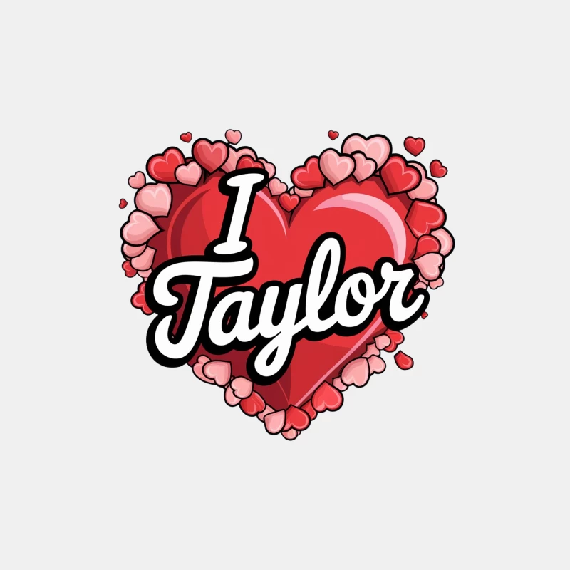 Valentine's Heart Design with "I Love Taylor" Message Male Tank Top