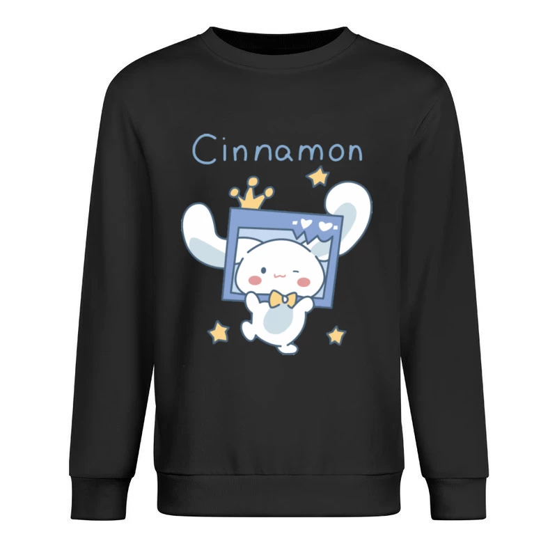 Niedlicher Hase mit Krone und Sternen Herren Pullover Sweatshirt