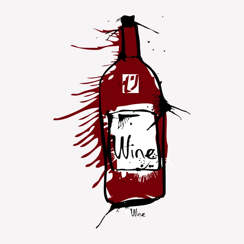 Illustration artistique de bouteille de vin Femme T-Shirt