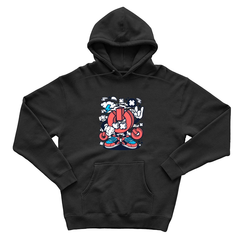 Dessin Énergique de Symbole Rock et Chaos Homme Sweat à capuche