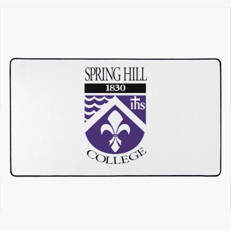 Spring Hill College Historic Shield Logo with Religious Symbolism (Est. 1830) Desk Mat