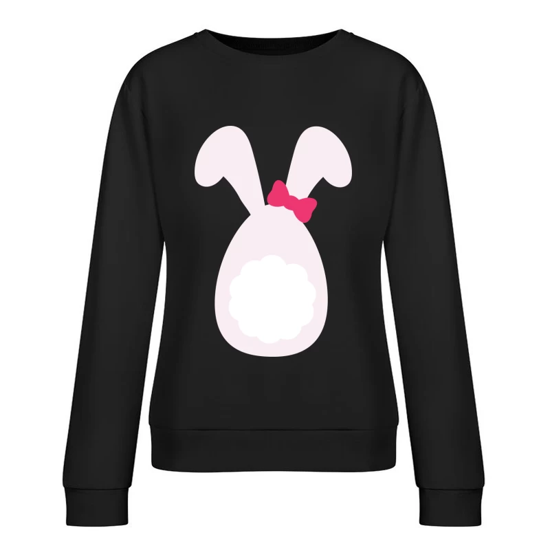 Lapin mignon avec nœud Femme Sweat-shirt à enfiler