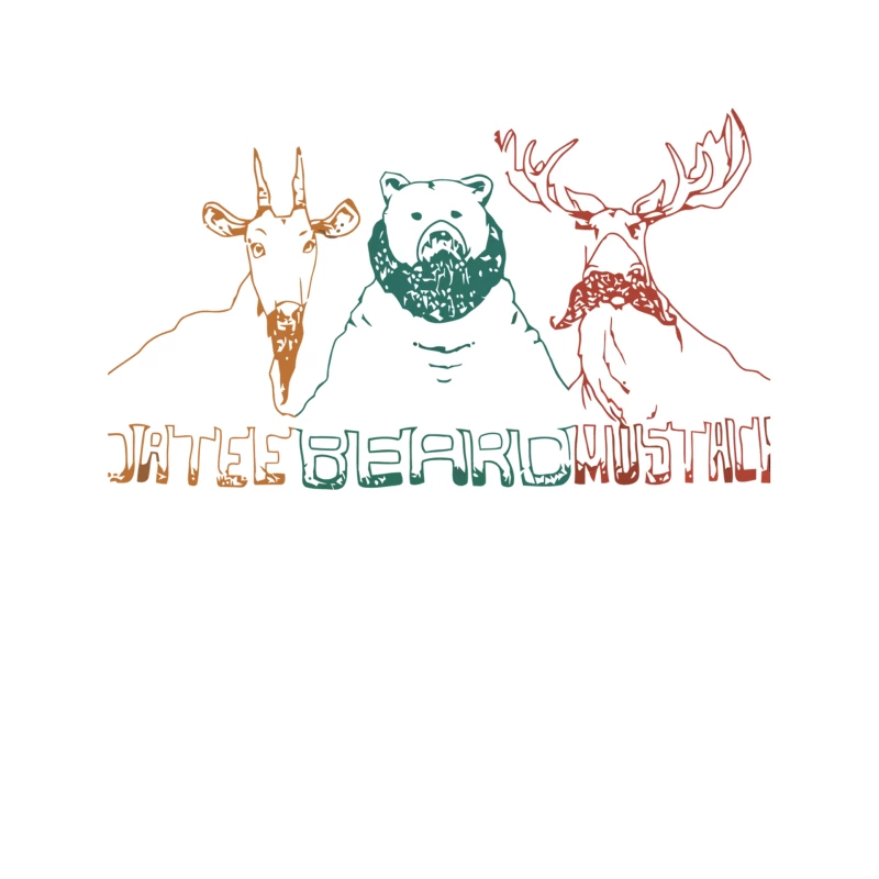 Whimsical Wildlife Trio with Typographic Element Tapestry