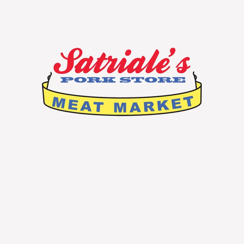 Patriale's Pork Store & Meat Market Vintage Logo Sign Male T-Shirt