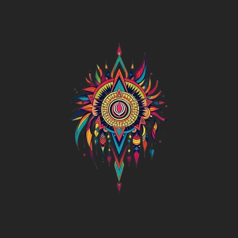 Vibrant Tribal Mandala Art Male Pullover Sweatshirt