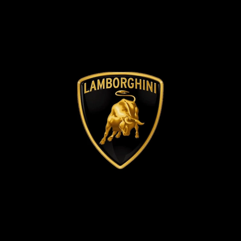 Lamborghini Luxury Automotive Brand Logo with Golden Bull Emblem Travel Mug