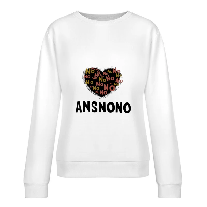 Design artistique avec cœur de 'Non' Femme Sweat-shirt à enfiler