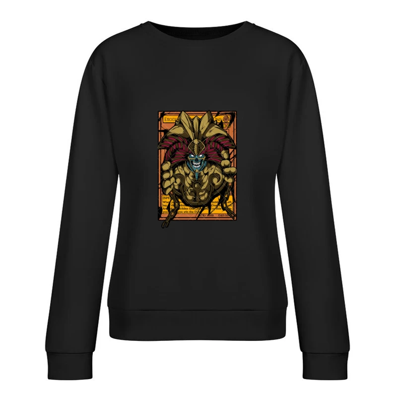 Mächtige Geheimnisvolle Figur mit mystischen Symbolen Damen Pullover Sweatshirt