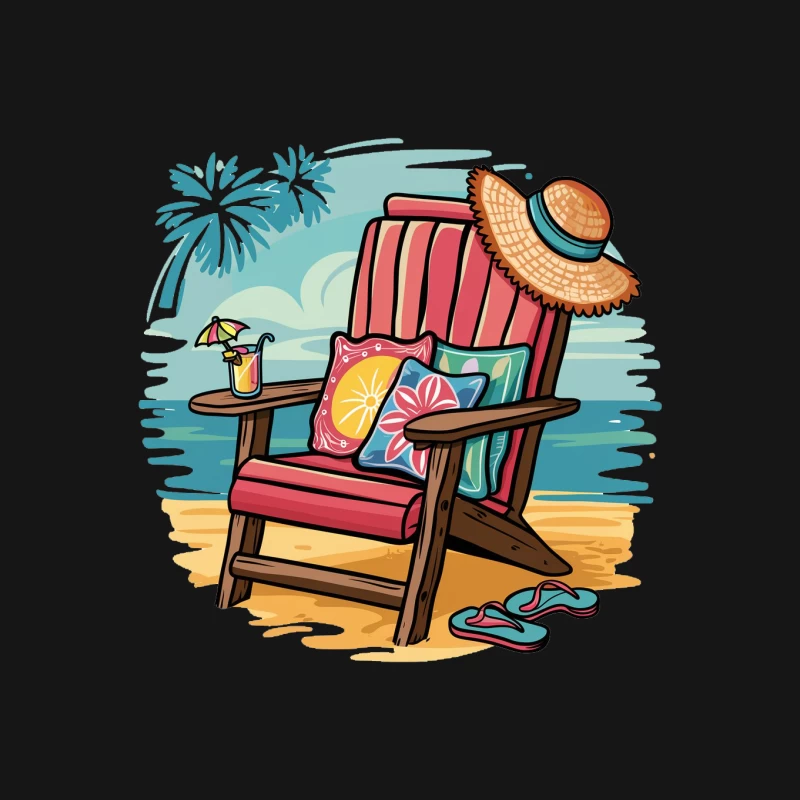 Relaxing Beach Chair Setup with Summer Accessories Mouse Pad