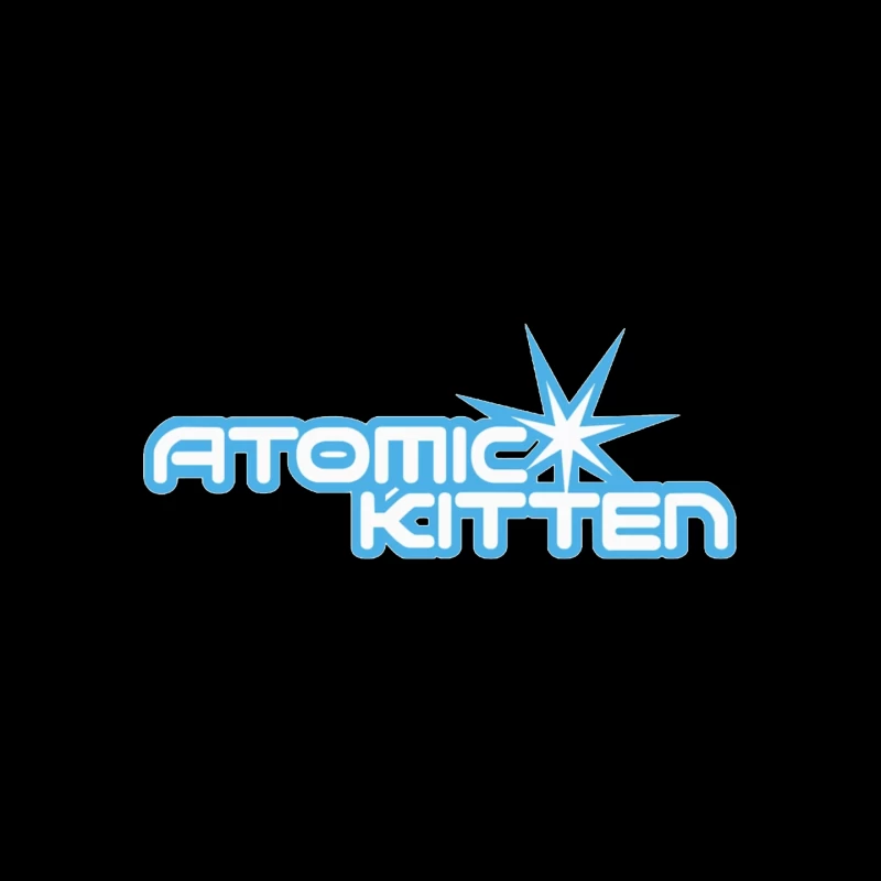 Atomic Kitten Blue Retro Logo Design Mouse Pad