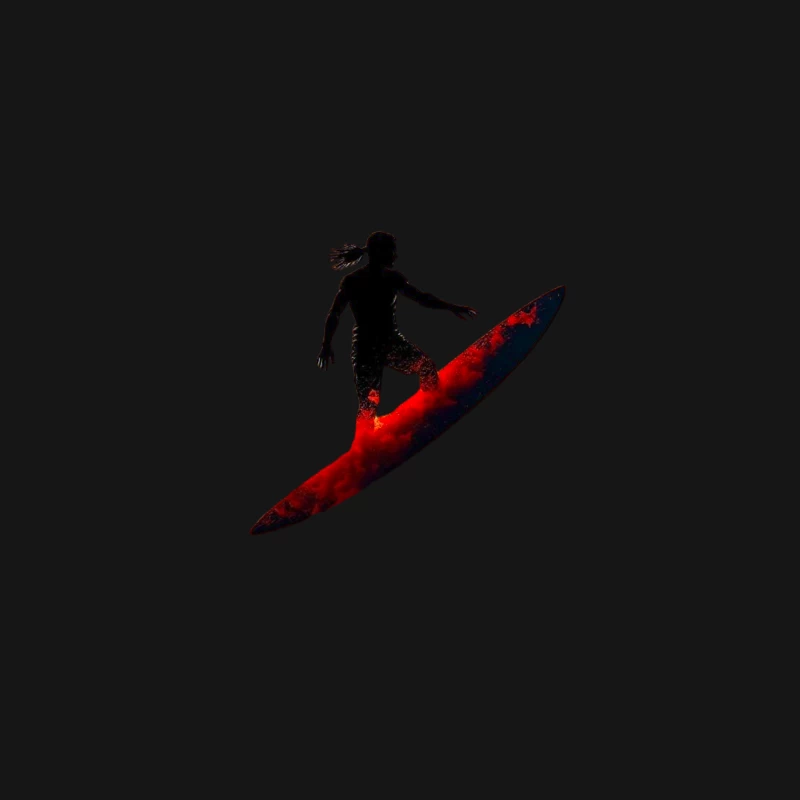 Dramatic Red Surfing Silhouette Art Desk Mat