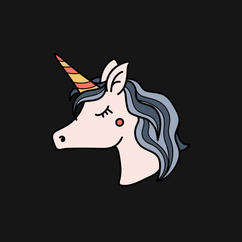 Illustration de Licorne avec Crinière Colorée Homme Manches Longues T-Shirt