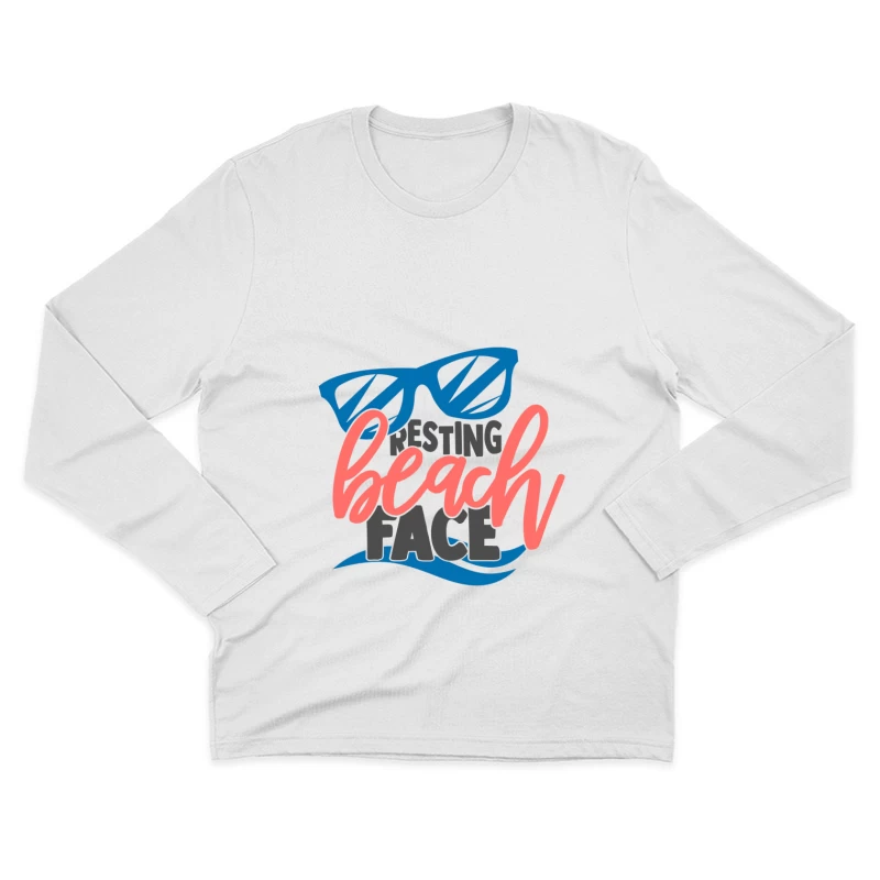 Resting Beach Face Design mit Sonnenbrille Herren Langarm T-Shirt