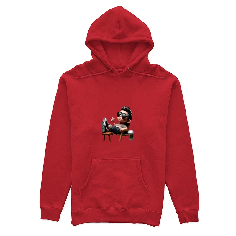 Entspannte Cartoon-Figur im Liegestuhl Damen Pullover Hoodie
