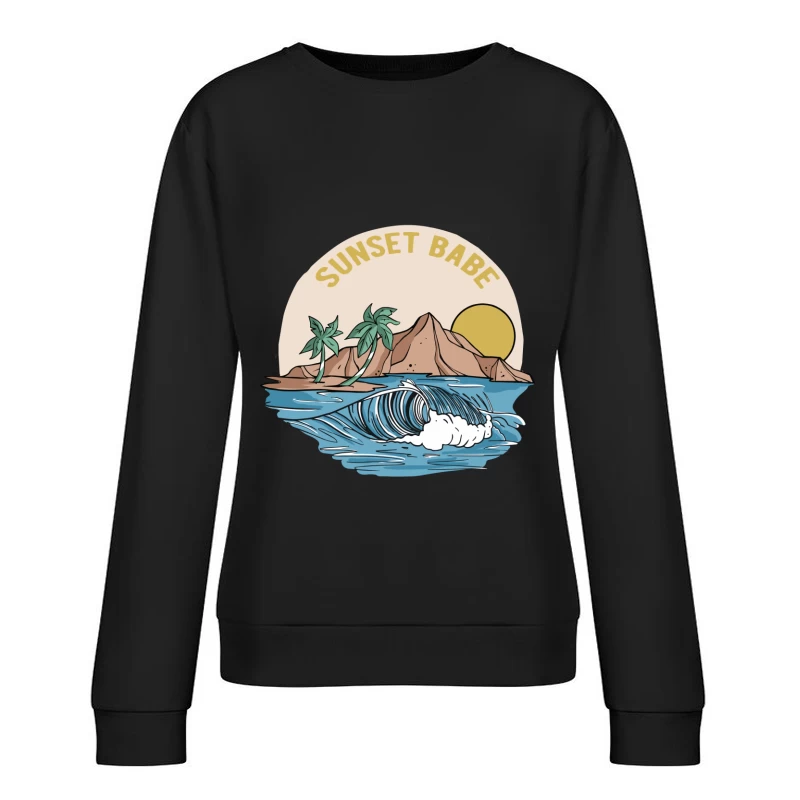 Sonnenuntergang am Strand Damen Pullover Sweatshirt