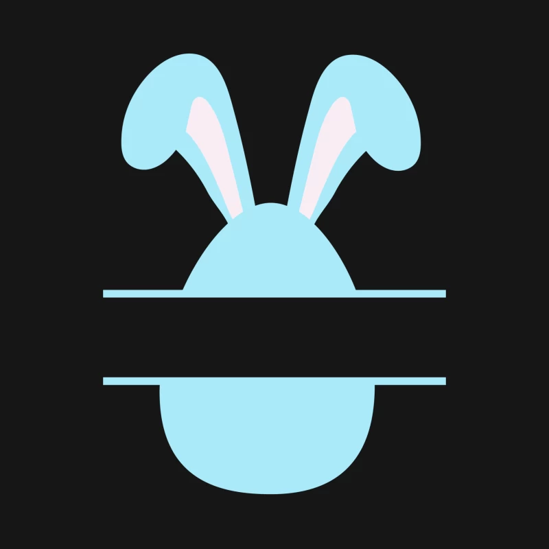 Lapin bleu avec bande noire Homme Manches Longues T-Shirt