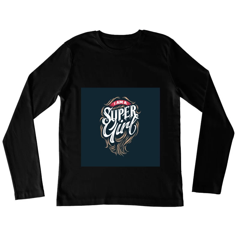 Design de typographie Super Girl Femme Manches Longues T-Shirt