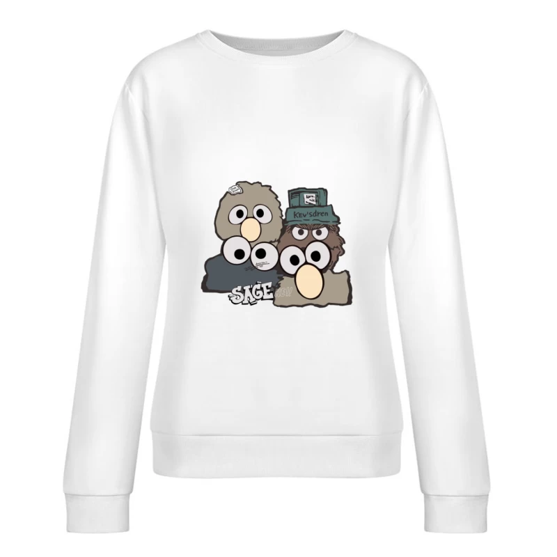 Lustige Cartoon-Vögel mit Hüten Damen Pullover Sweatshirt