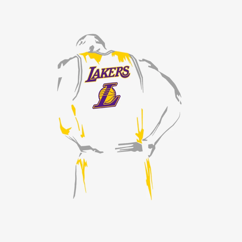 Lakers Basketball-Silhouette Herren Pullover Sweatshirt