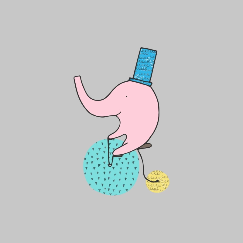 Éléphant rose jonglant sur une balle Femme Manches Longues T-Shirt