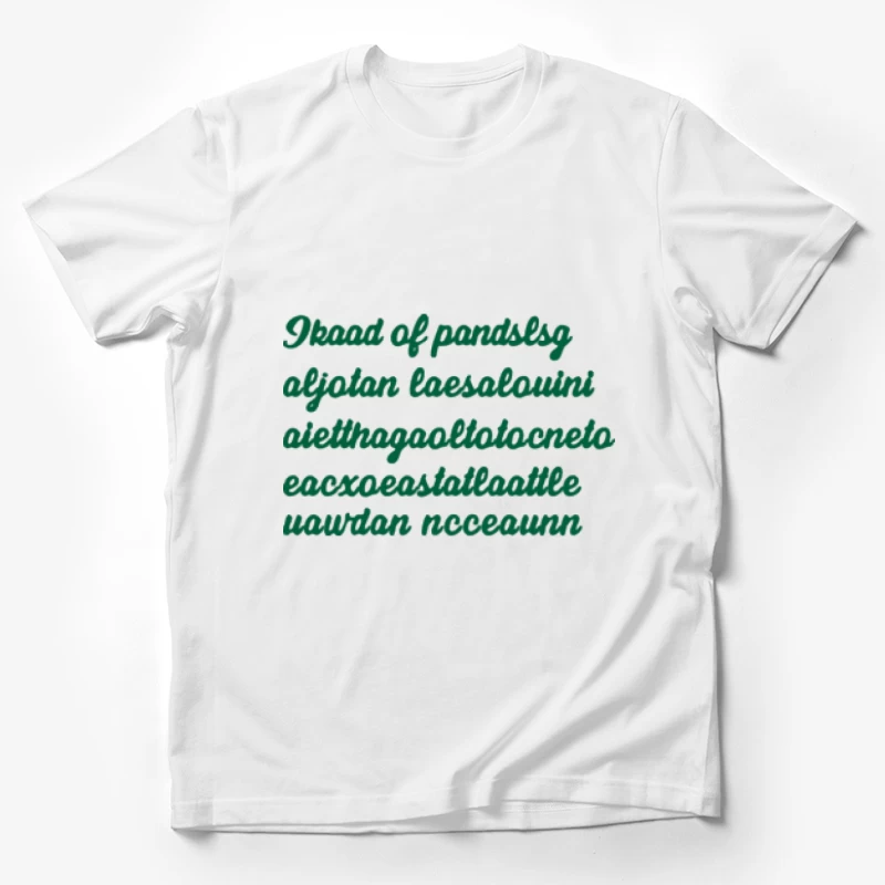 Kursive Kalligrafie in Grün Herren T-Shirt