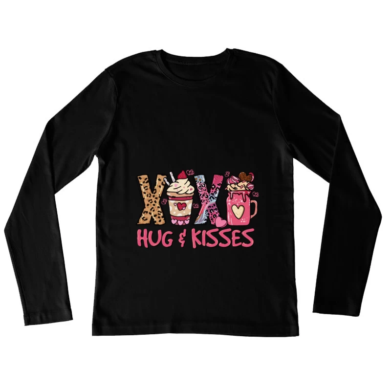 Design mit Umarmungen und Küssen Damen Langarm T-Shirt