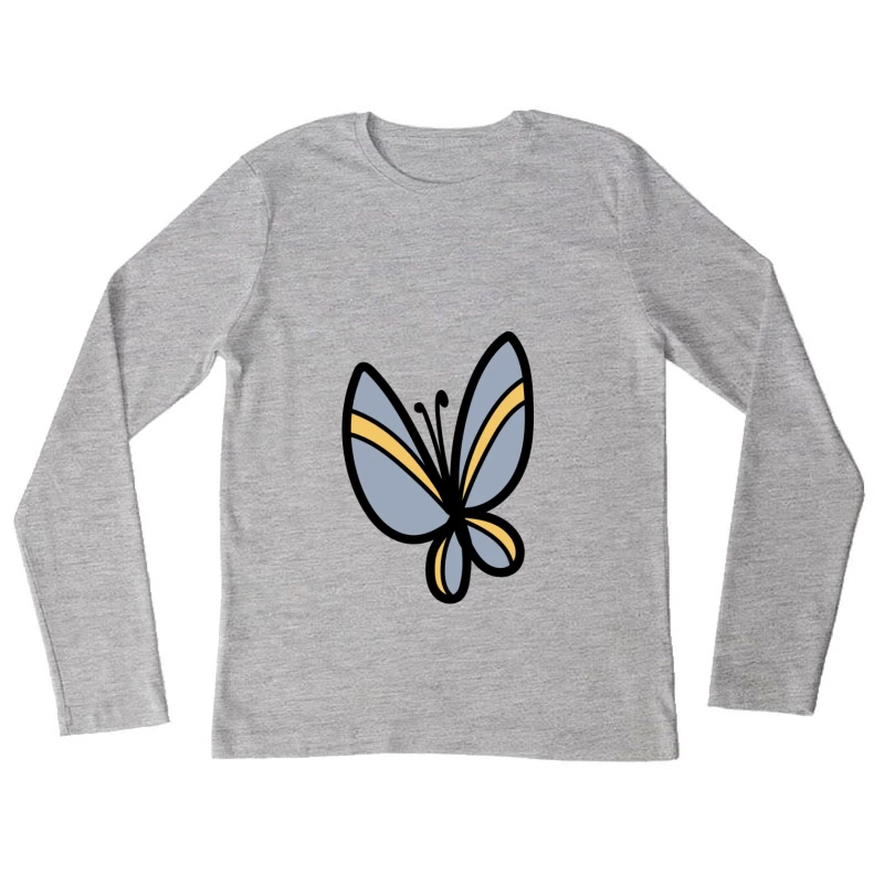 Papillon stylisé aux ailes colorées Femme Manches Longues T-Shirt